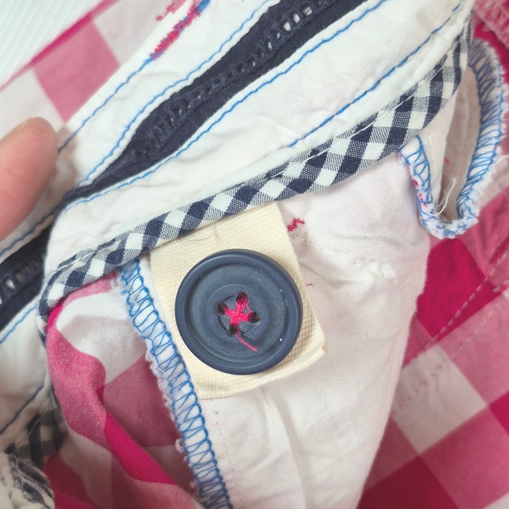 American Eagle Y2K Live Your Life pink white gingham plaid shorts women's 6 - Picture 9 of 9